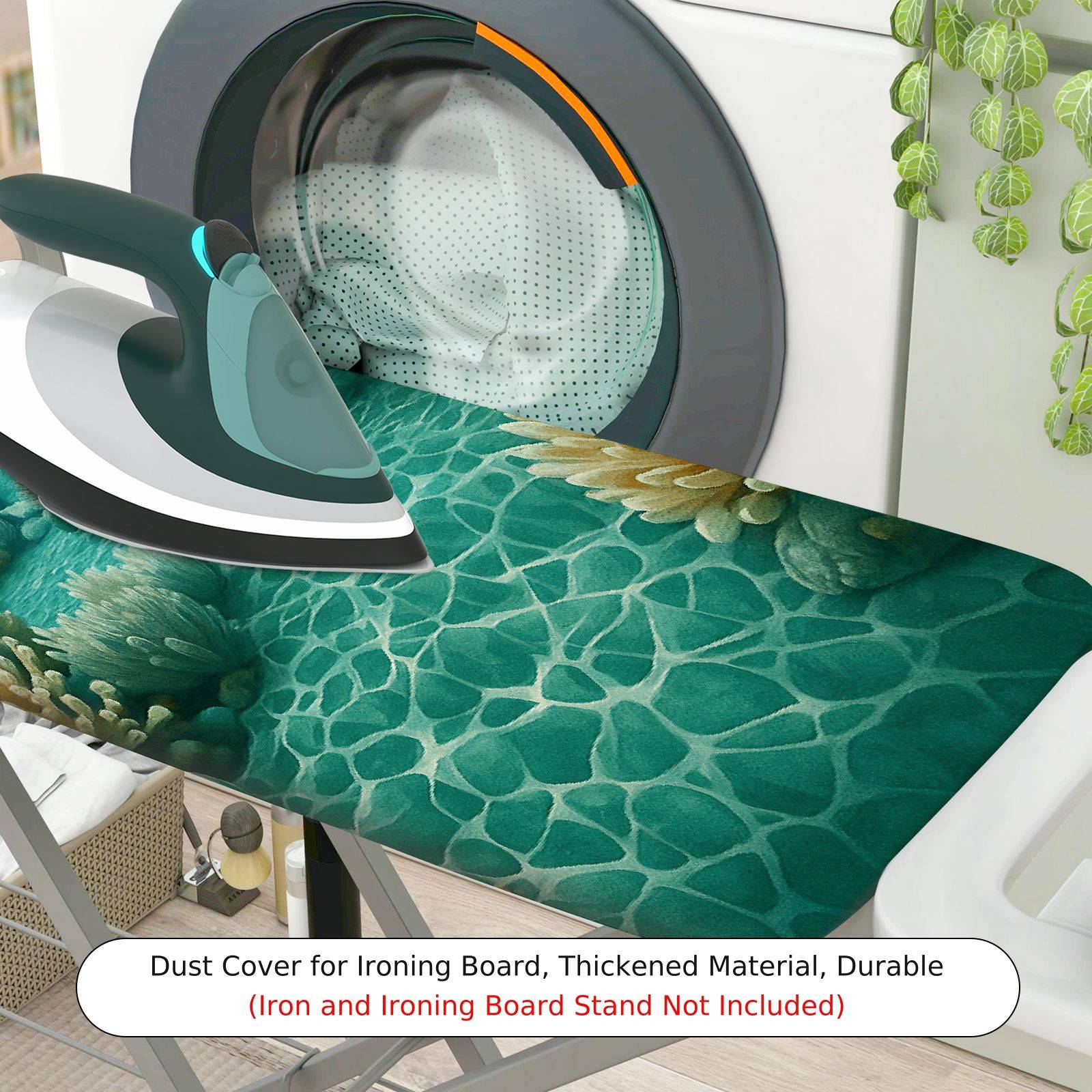 1-Piece Ocean Coral Fish  Ironing Board Cover, Universal Size, Without Board