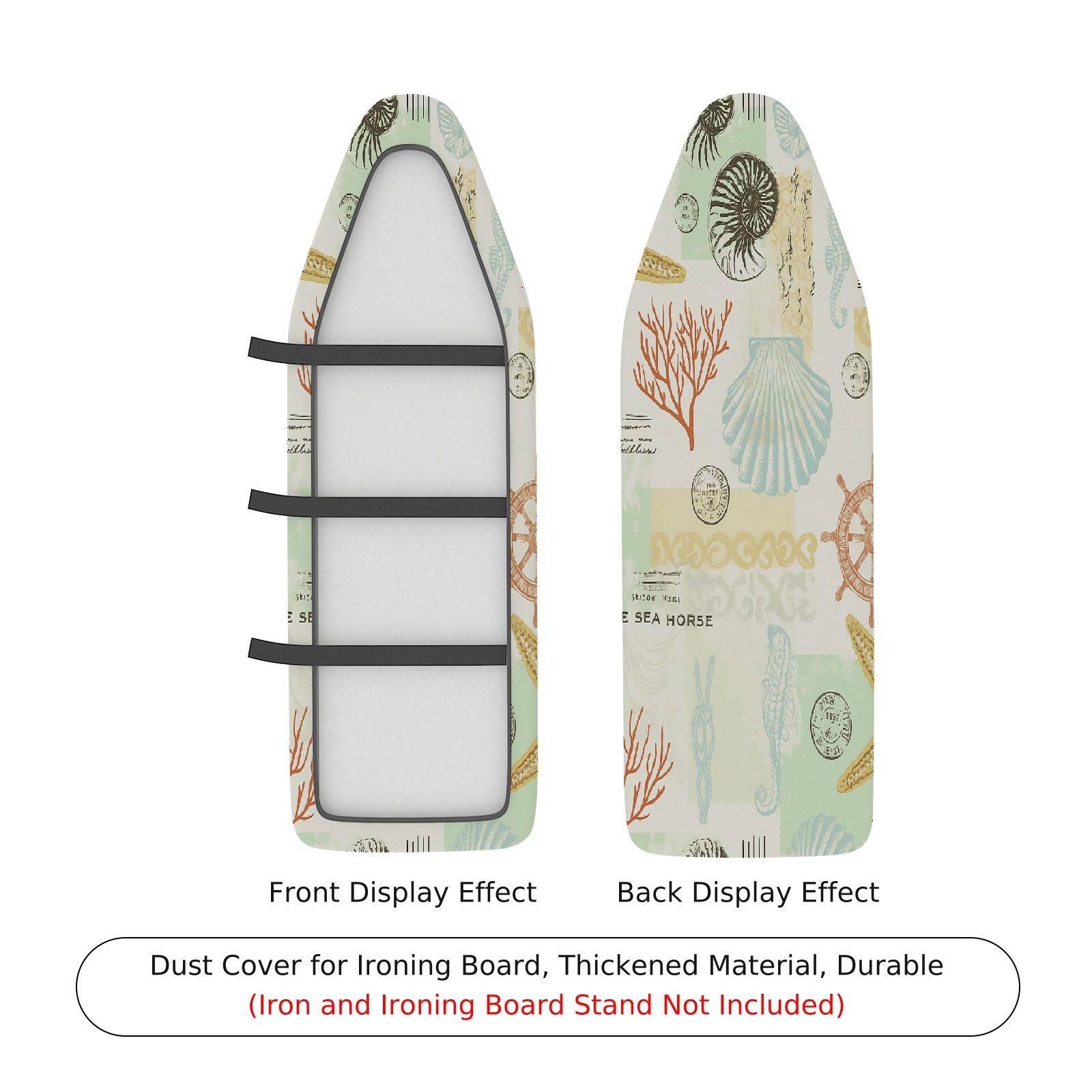 1-Piece Seashell Nautical Ocean  Ironing Board Cover, Universal Size, Without Board