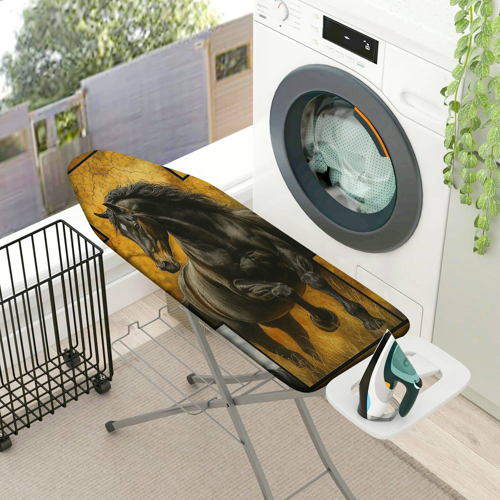 1-Piece Horse Art Decor Retro  Ironing Board Cover, Universal Size, Without Board