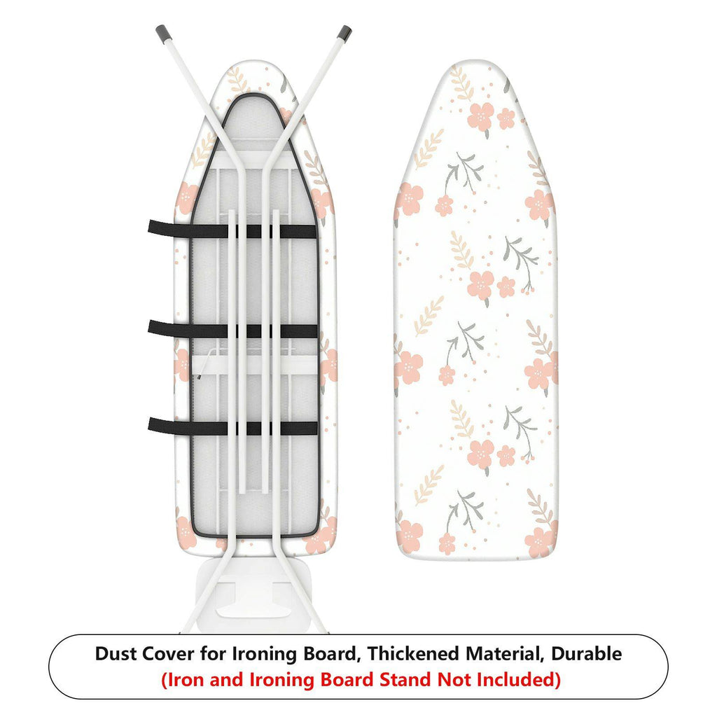 1-Piece Floral Pattern Pink Flower Beige Leaf  Ironing Board Cover, Universal Size, Without Board