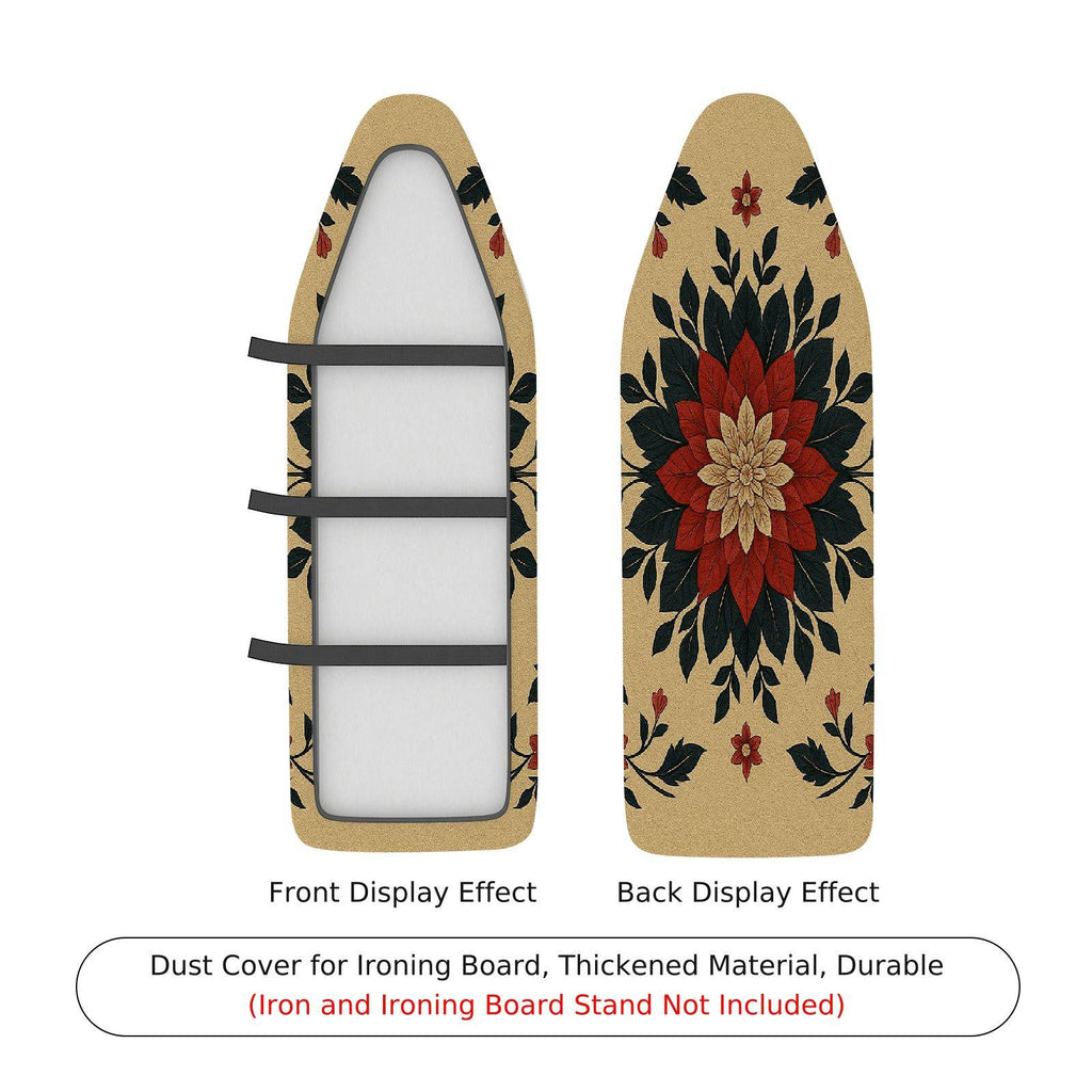 1-Piece Floral Red Beige Black  Ironing Board Cover, Universal Size, Without Board