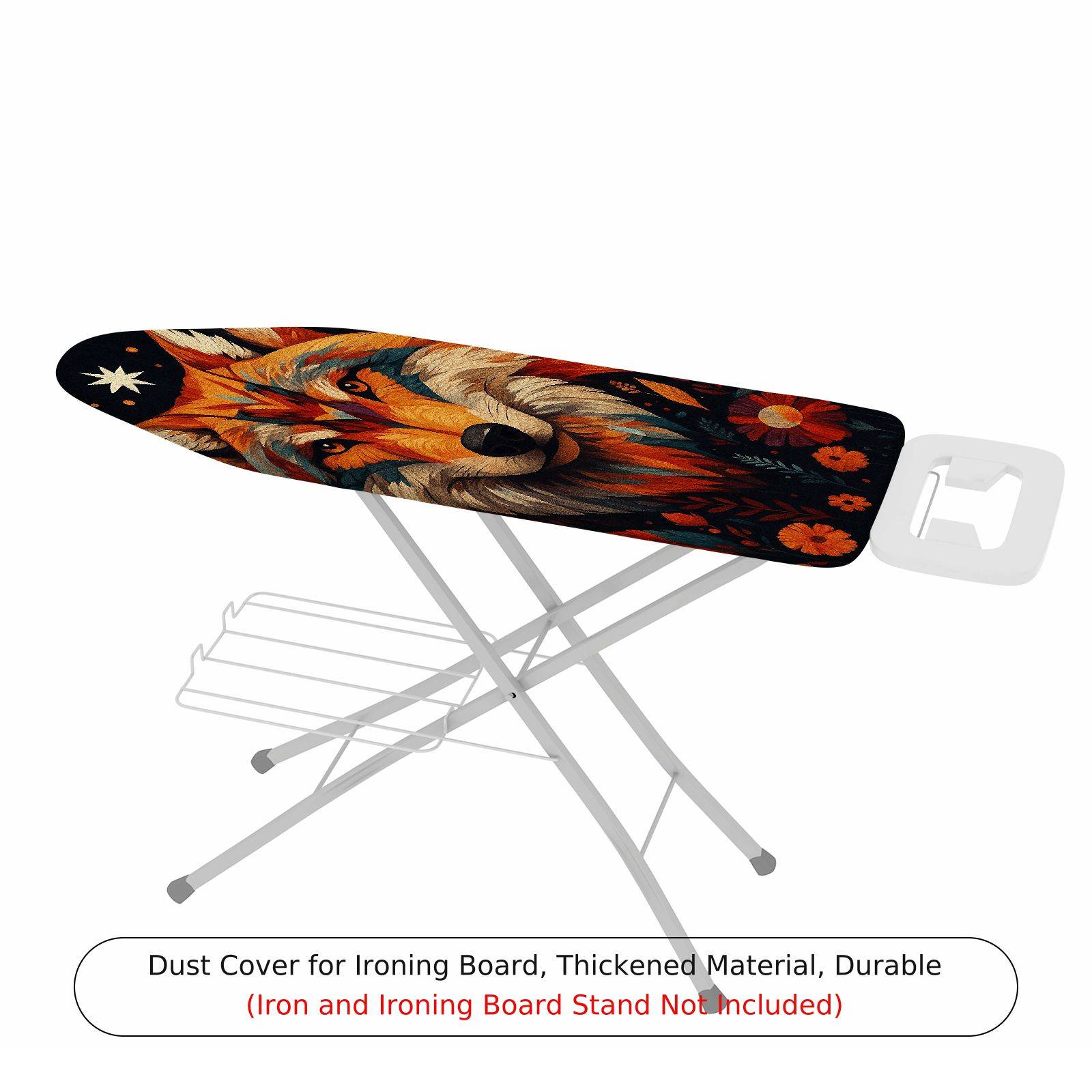 1-Piece Wolf Floral Animal  Ironing Board Cover, Universal Size, Without Board