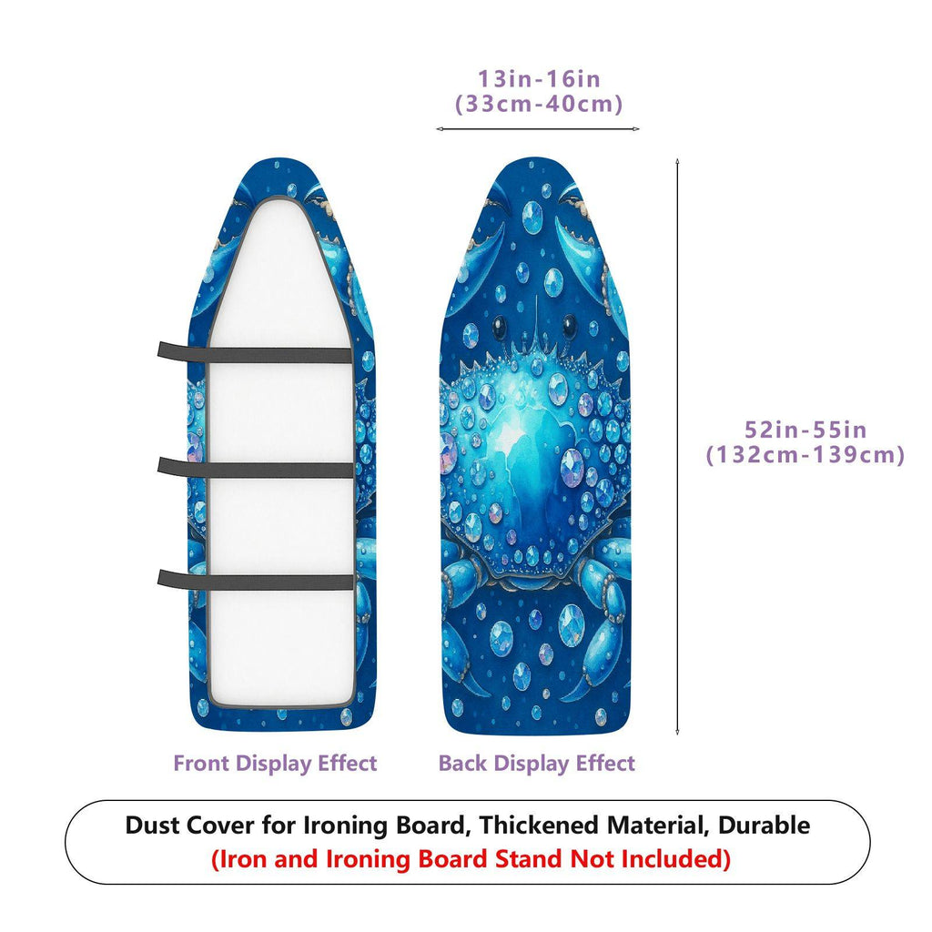 1-Piece Ocean Blue Bubble Crab  Ironing Board Cover, Universal Size, Without Board