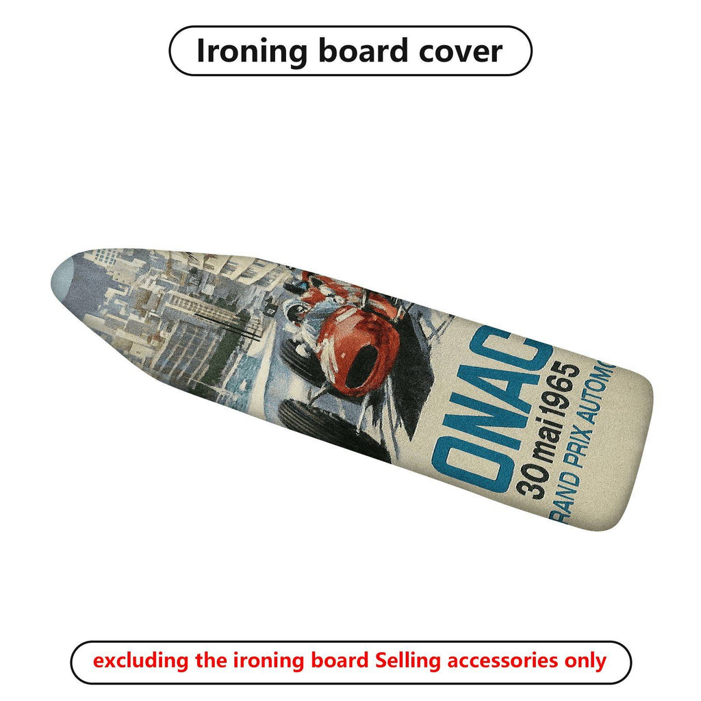 1-Piece Retro Racing Car City  Ironing Board Cover, Universal Size, Without Board