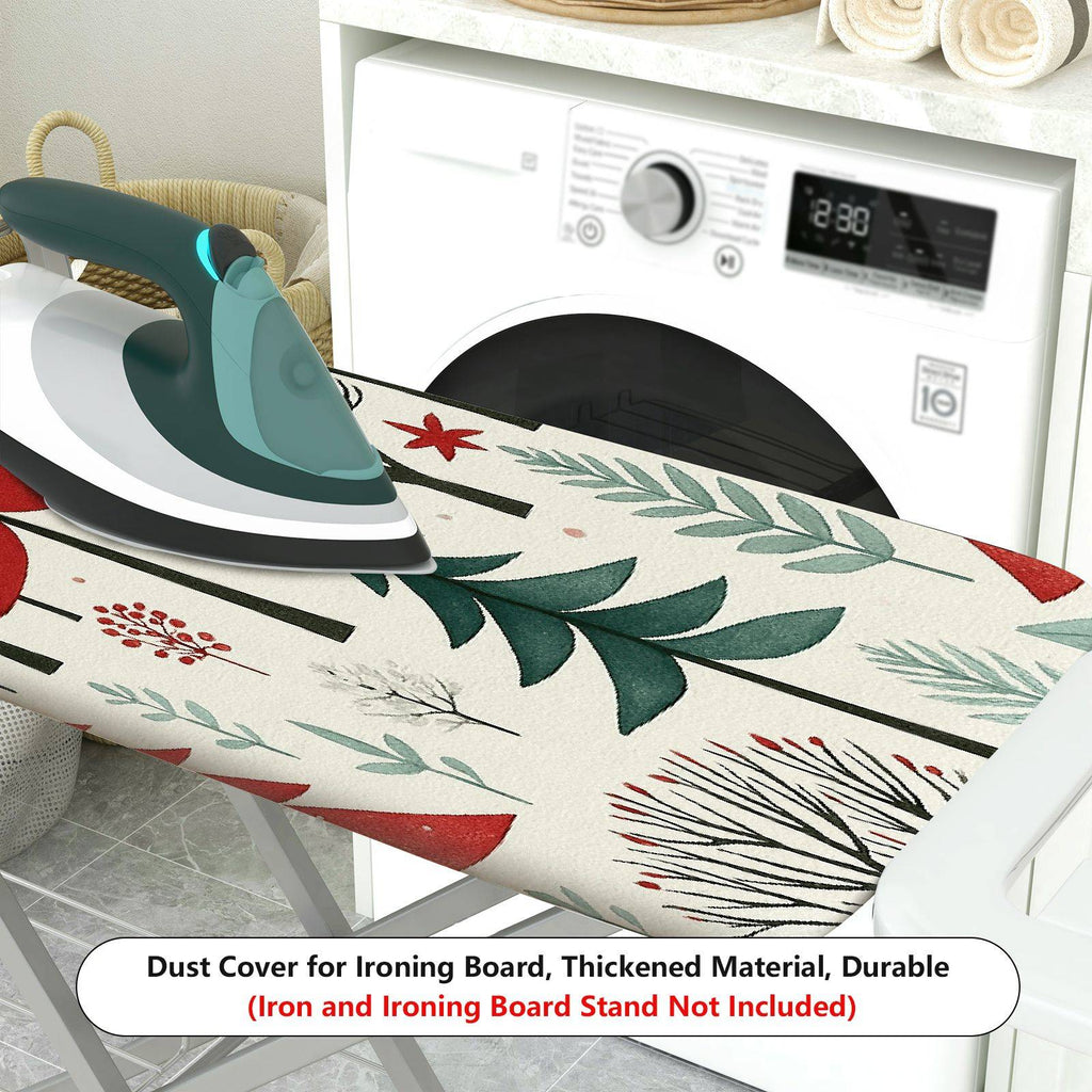 1-Piece Christmas Tree Winter Forest Red Green  Ironing Board Cover, Universal Size, Without Board