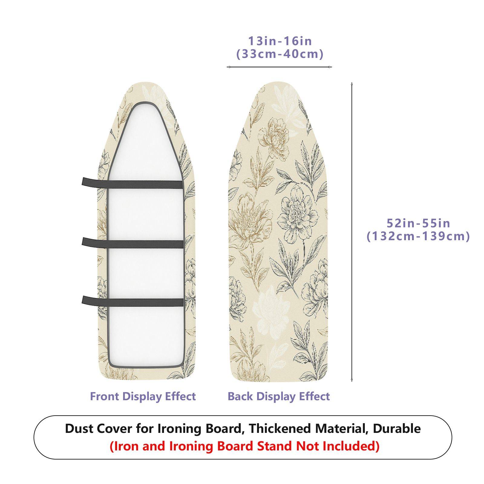 1-Piece Floral Pattern Beige Leaf  Ironing Board Cover, Universal Size, Without Board
