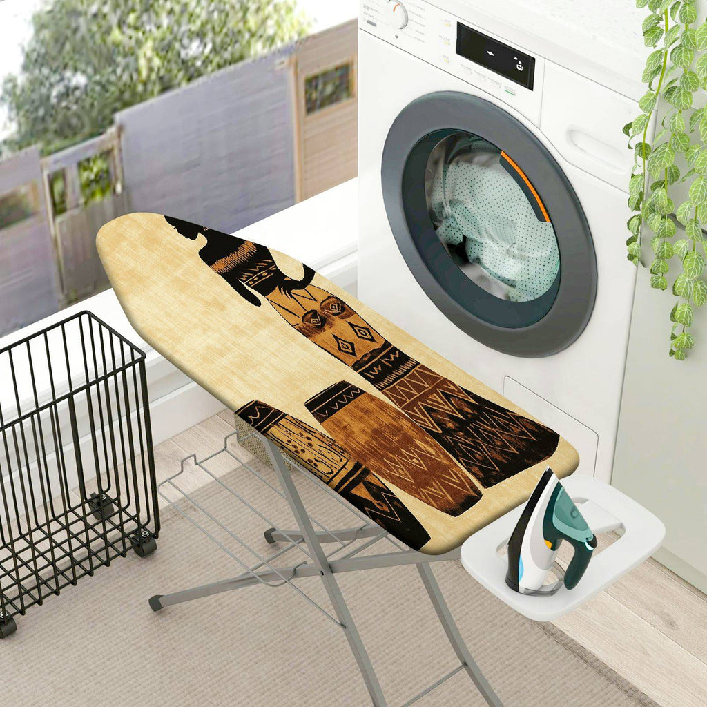 1-Piece African Tribal Pattern Ethnic Drum  Ironing Board Cover, Universal Size, Without Board