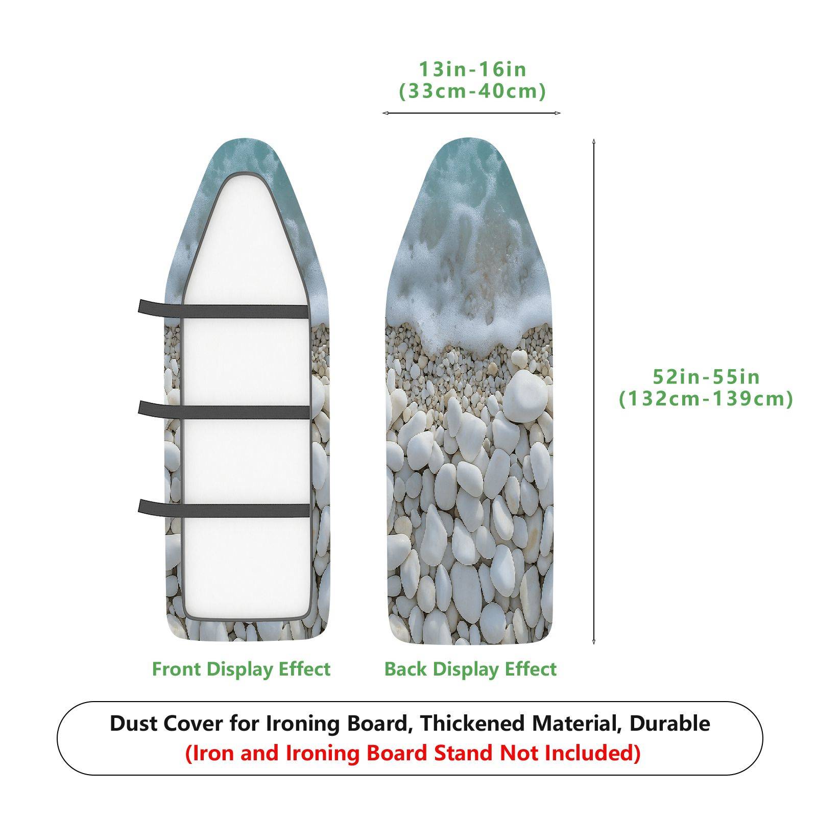1-Piece Pebbles Ocean Beach  Ironing Board Cover, Universal Size, Without Board