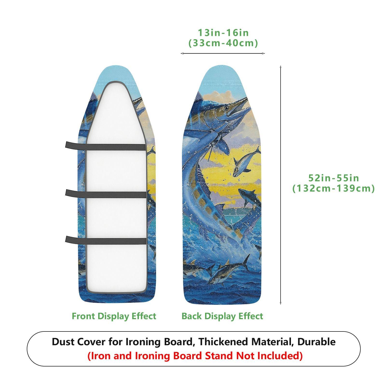 1-Piece Fish Ocean Blue  Ironing Board Cover, Universal Size, Without Board