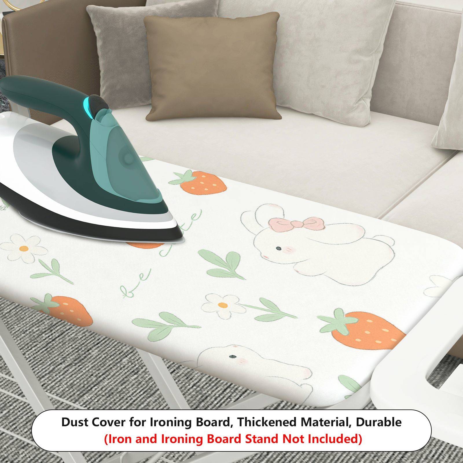 1-Piece Strawberry Floral Animal  Ironing Board Cover, Universal Size, Without Board
