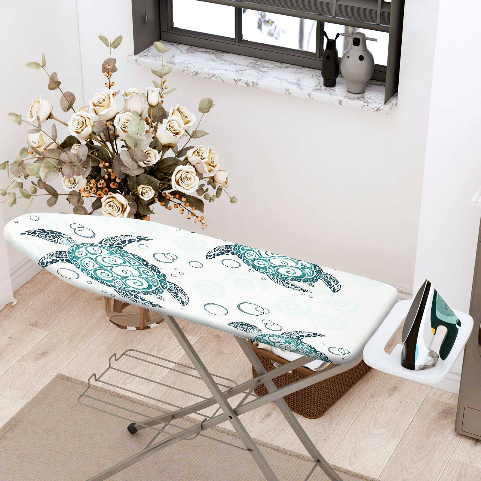 1-Piece Sea Turtle Ocean Marine  Ironing Board Cover, Universal Size, Without Board