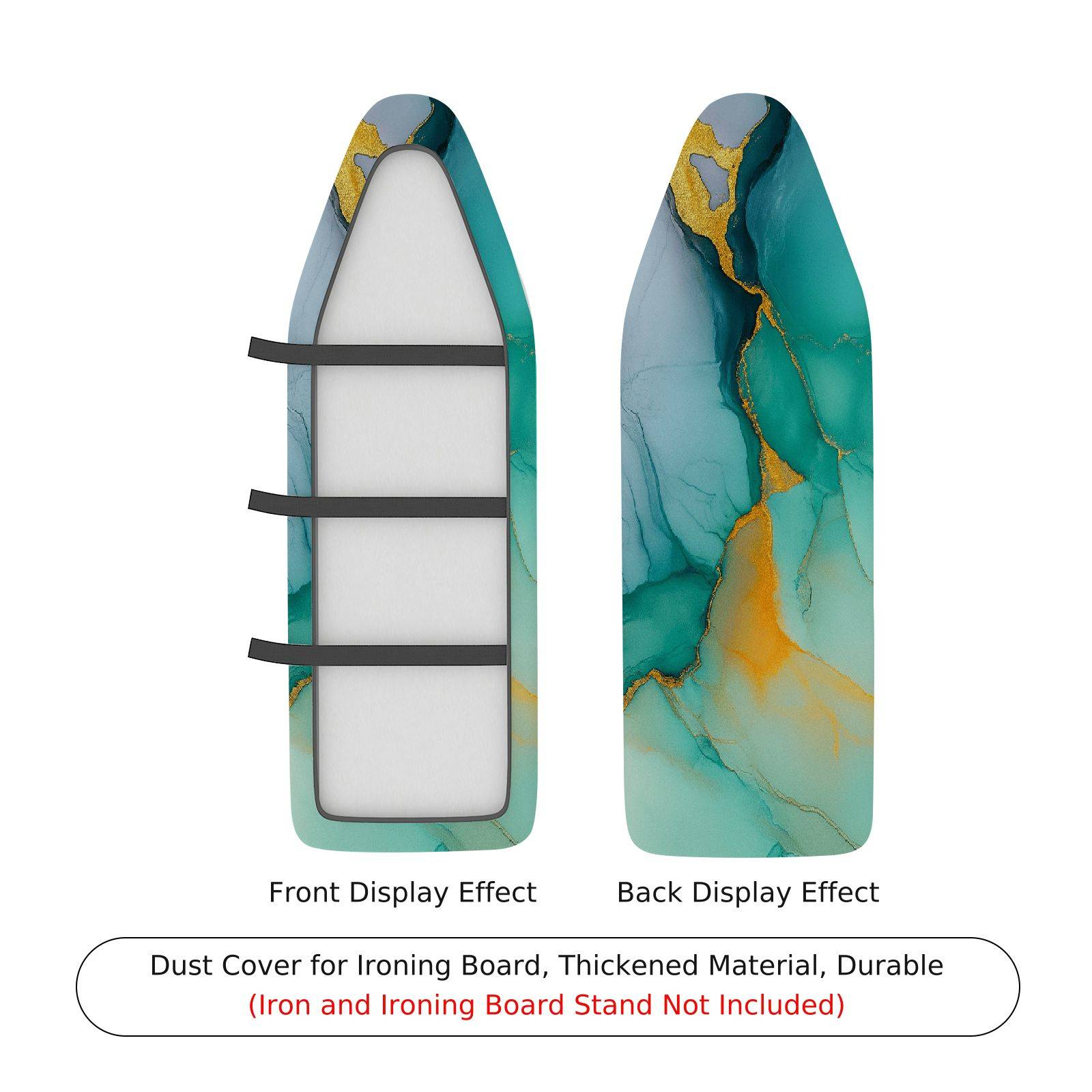 1-Piece Abstract Art Marble Green  Ironing Board Cover, Universal Size, Without Board