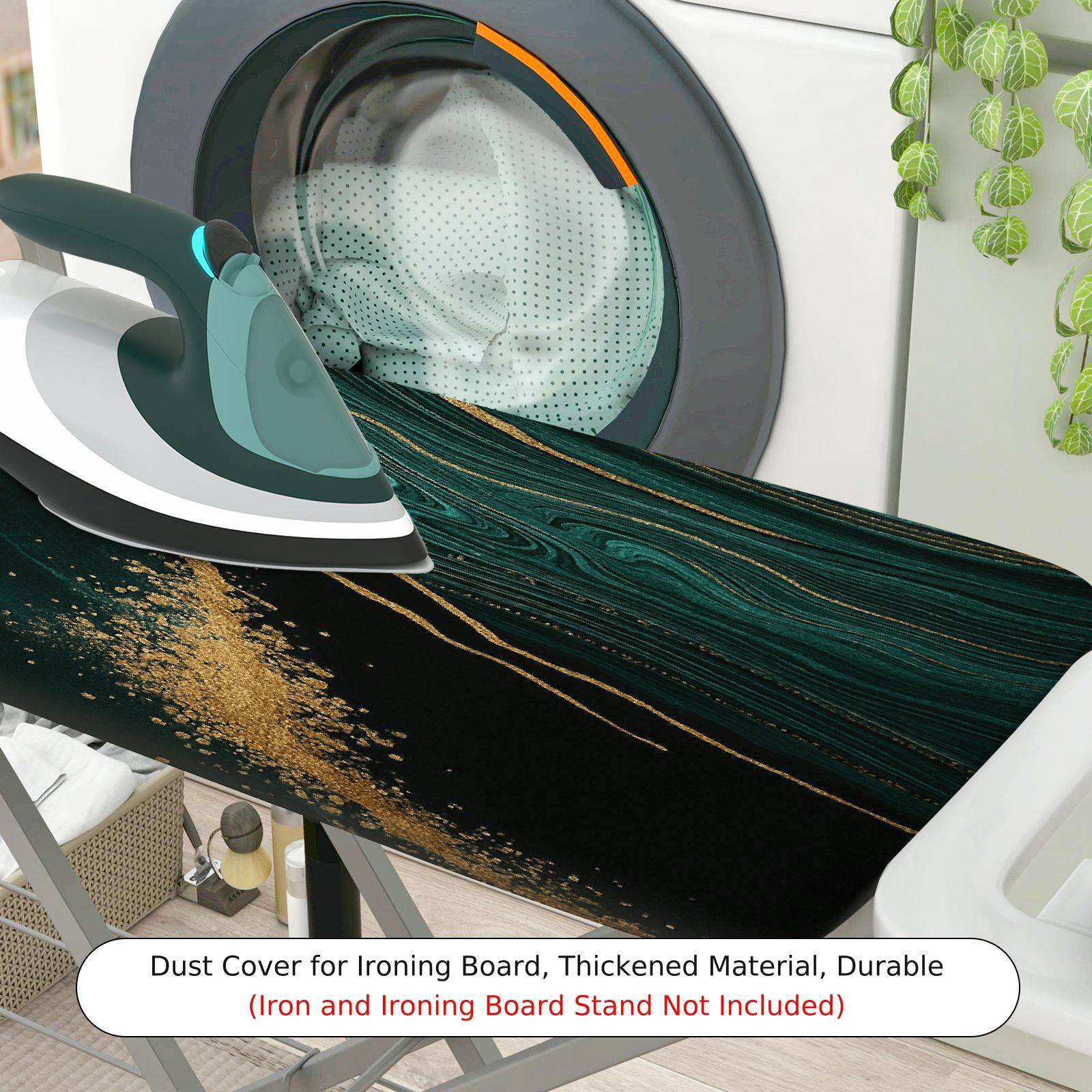 1-Piece Black Gold Abstract Art  Ironing Board Cover, Universal Size, Without Board