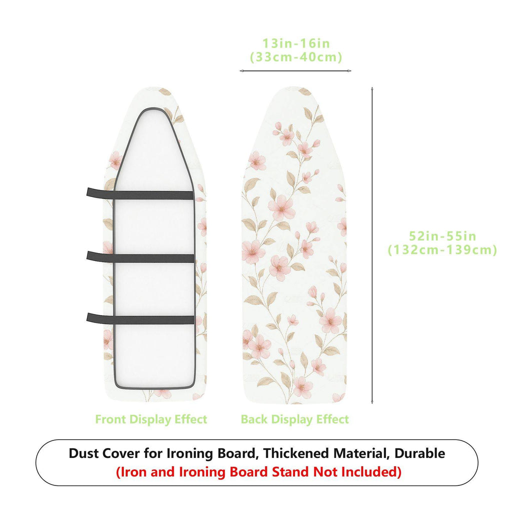 1-Piece Floral Blossom Beige  Ironing Board Cover, Universal Size, Without Board