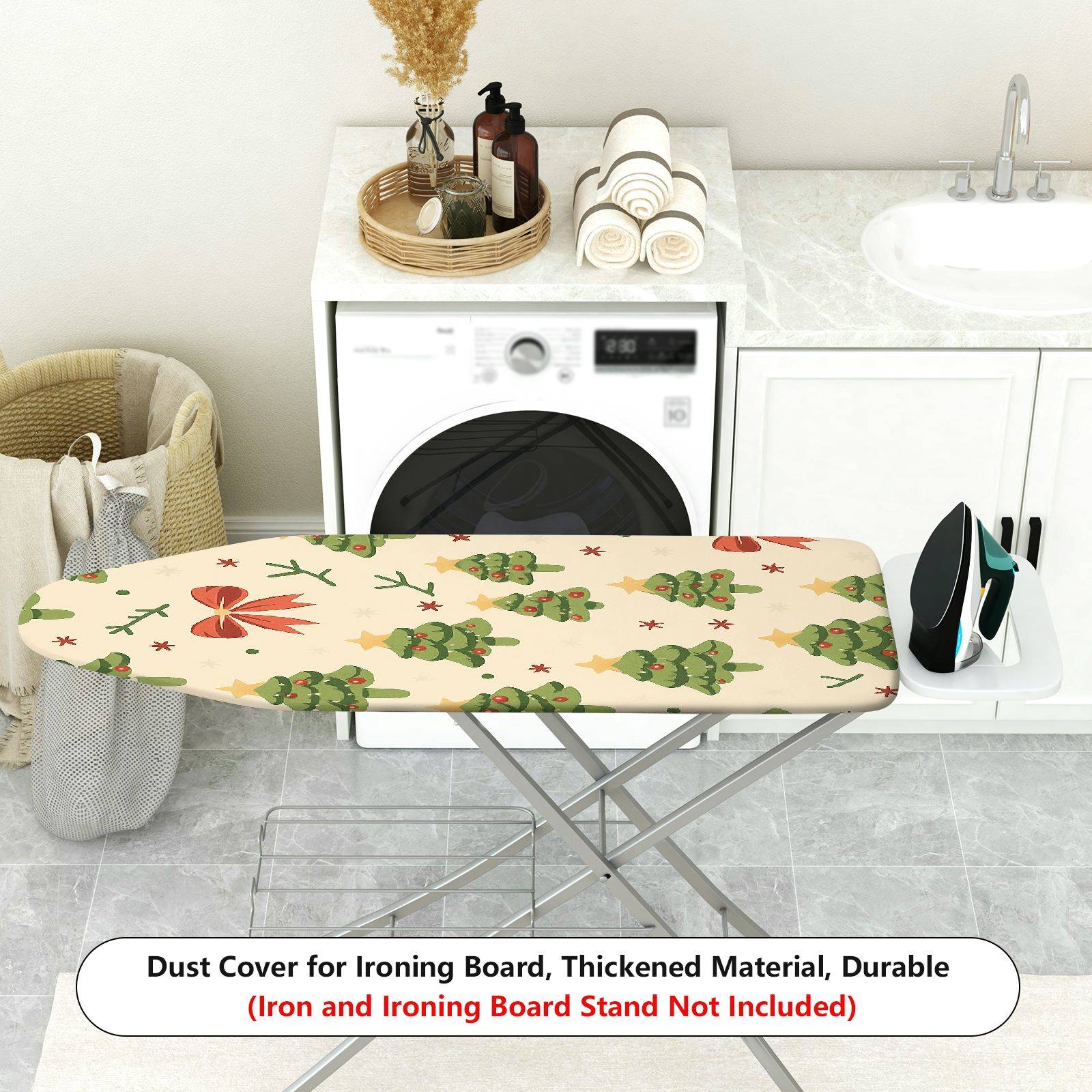 1-Piece Christmas Tree Bow Star  Ironing Board Cover, Universal Size, Without Board
