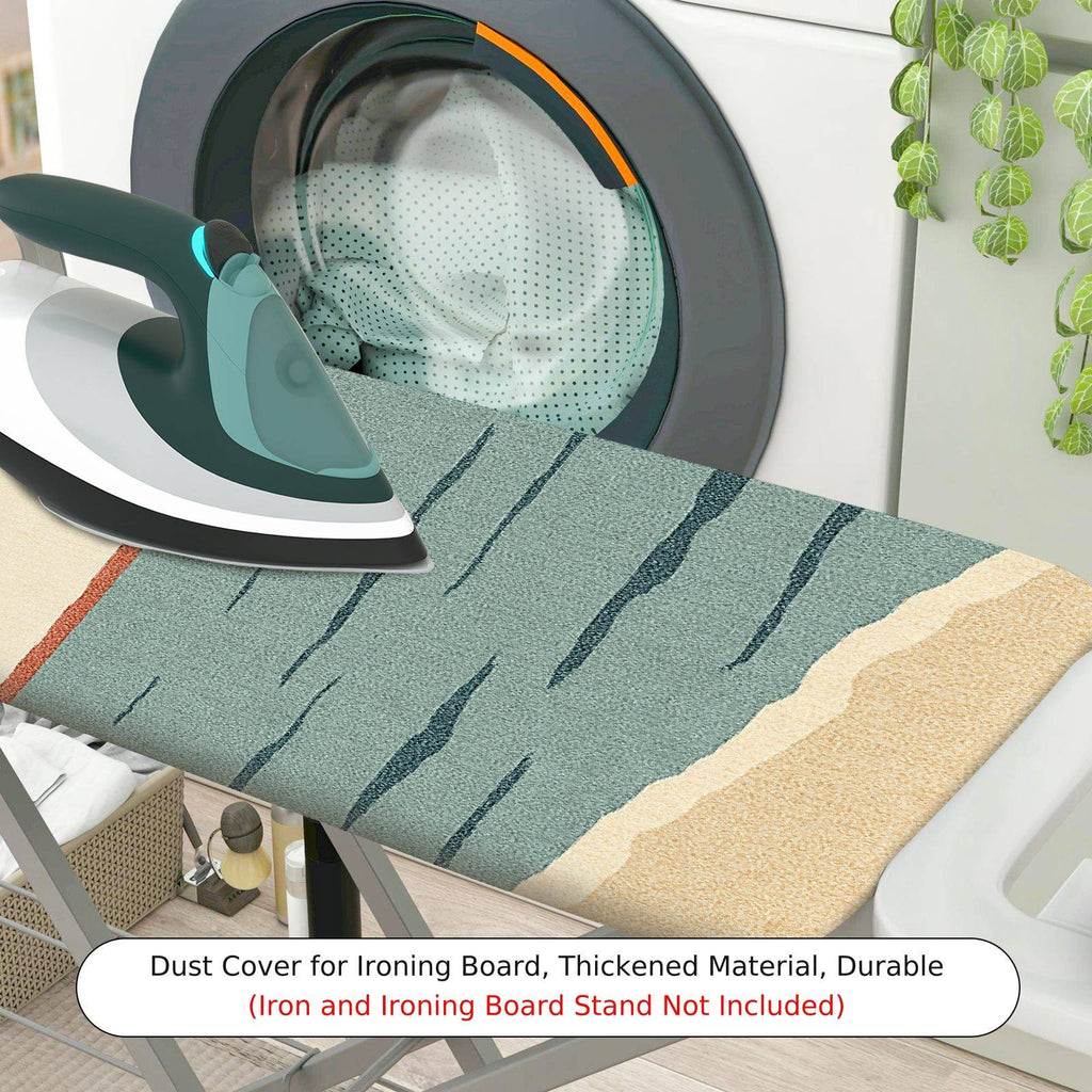 1-Piece Geometric Art Blue Beige  Ironing Board Cover, Universal Size, Without Board