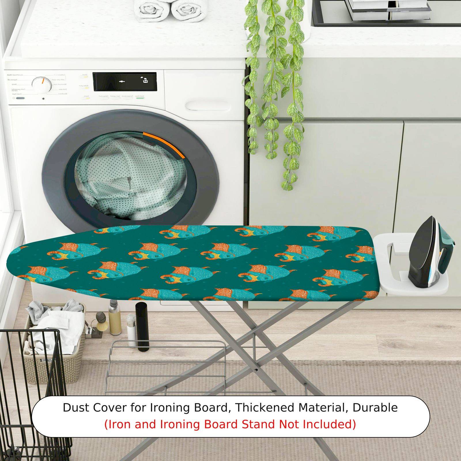1-Piece Ocean Fish Pattern Blue  Ironing Board Cover, Universal Size, Without Board