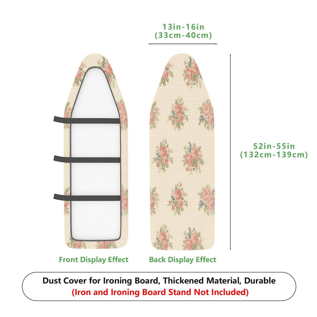 1-Piece Floral Pattern Pink Rose  Ironing Board Cover, Universal Size, Without Board