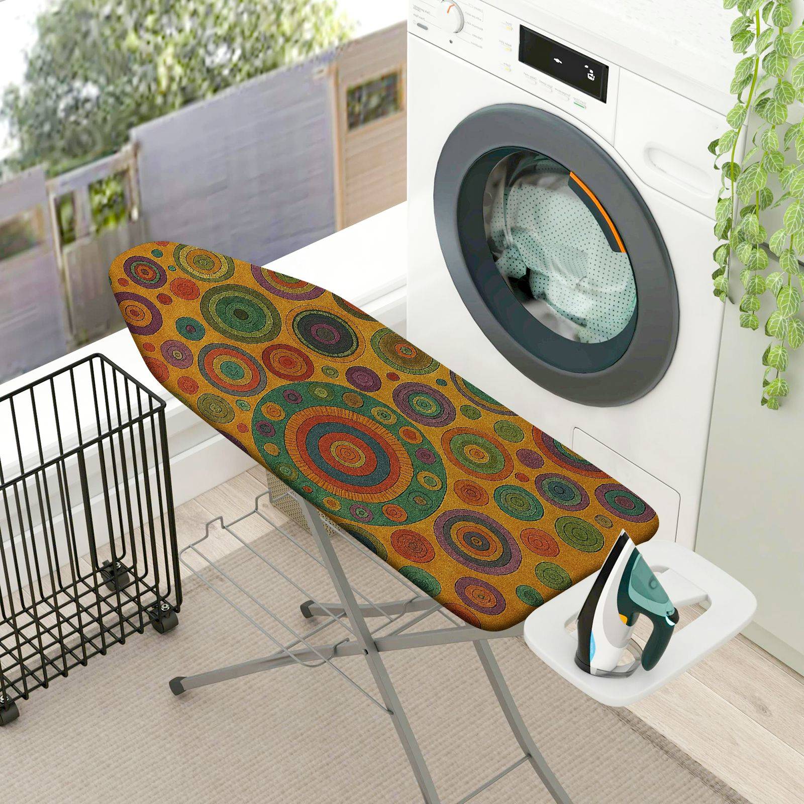 1-Piece Colorful Abstract Retro  Ironing Board Cover, Universal Size, Without Board