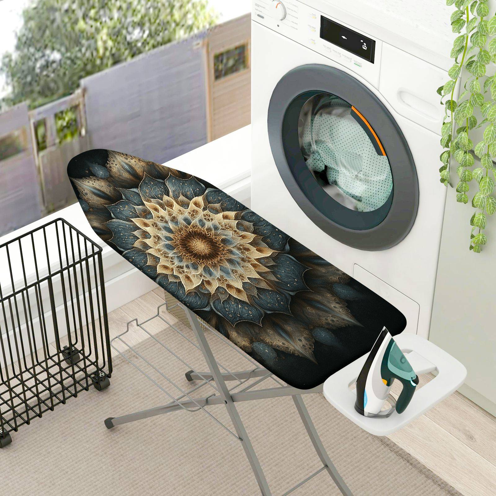 1-Piece Floral Mandala Art Abstract  Ironing Board Cover, Universal Size, Without Board