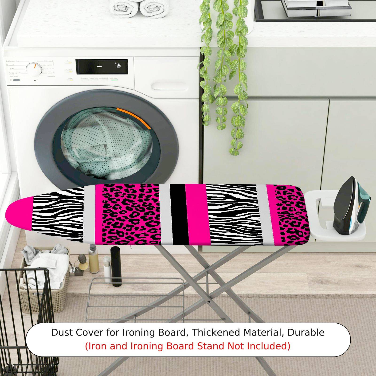 1-Piece Zebra Leopard Pink  Ironing Board Cover, Universal Size, Without Board