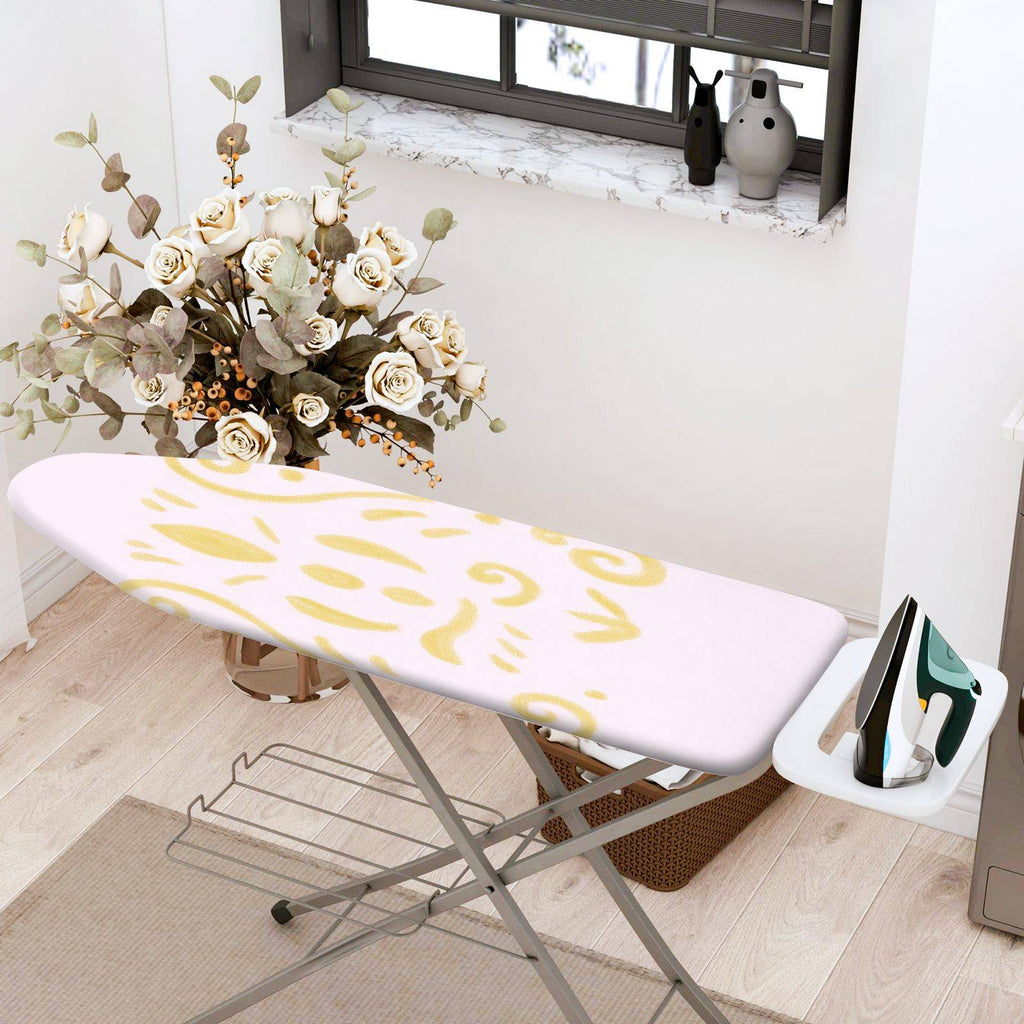 1-Piece Abstract Swirl Golden  Ironing Board Cover, Universal Size, Without Board
