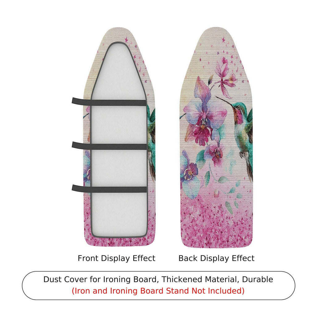 1-Piece Floral Hummingbird Pink  Ironing Board Cover, Universal Size, Without Board