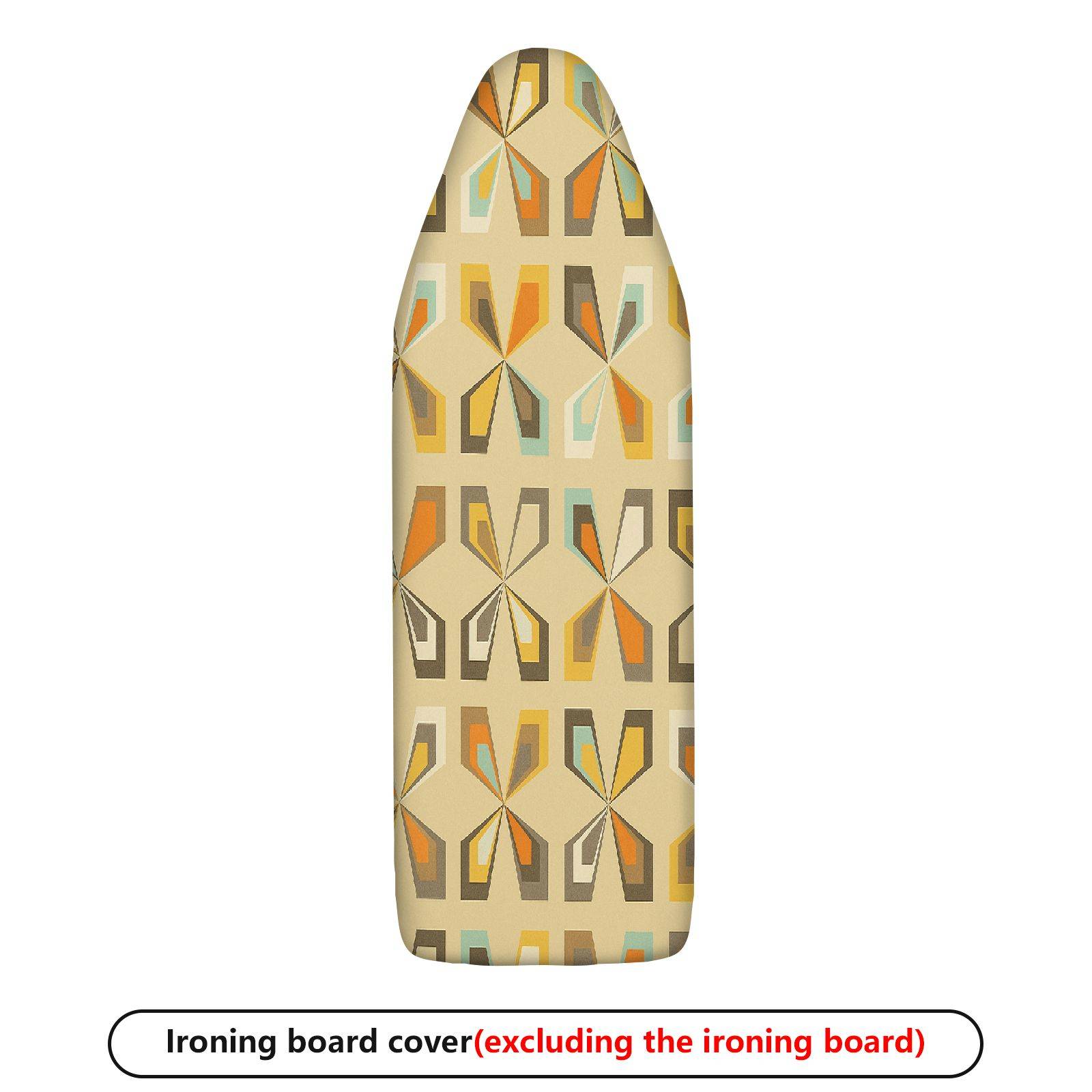 1-Piece Geometric Pattern Yellow Printed Retro  Ironing Board Cover, Universal Size, Without Board