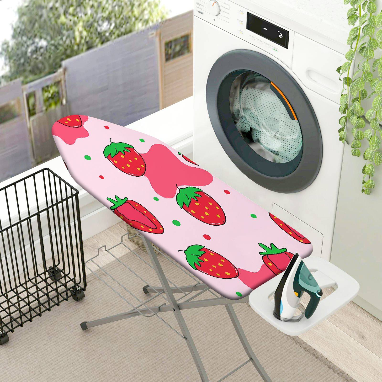 1-Piece Strawberry Pink Red  Ironing Board Cover, Universal Size, Without Board