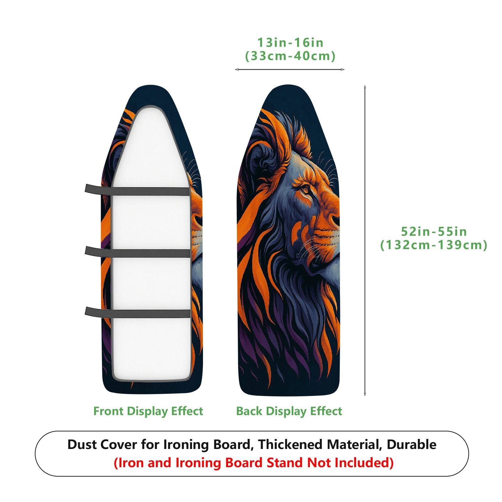 1-Piece Lion Animal Art  Ironing Board Cover, Universal Size, Without Board