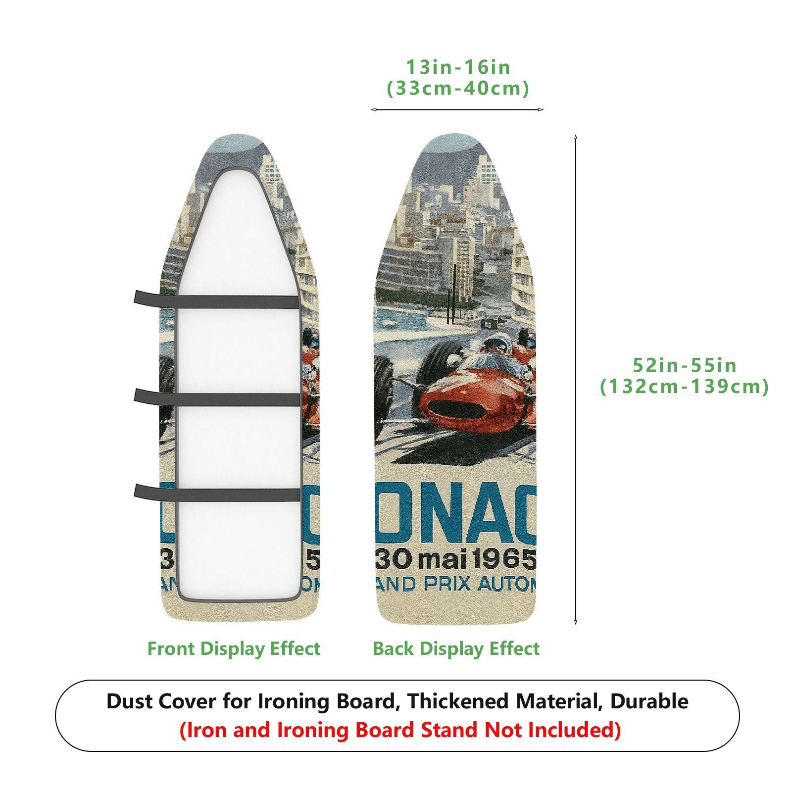 1-Piece Retro Racing Car City  Ironing Board Cover, Universal Size, Without Board