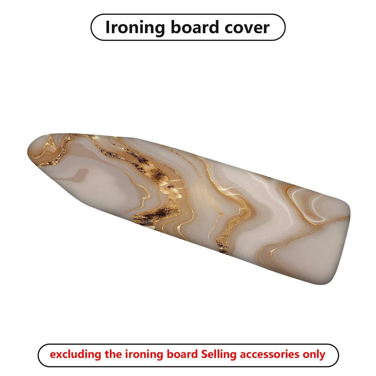 1-Piece Marble Pattern Golden Beige Wave  Ironing Board Cover, Universal Size, Without Board