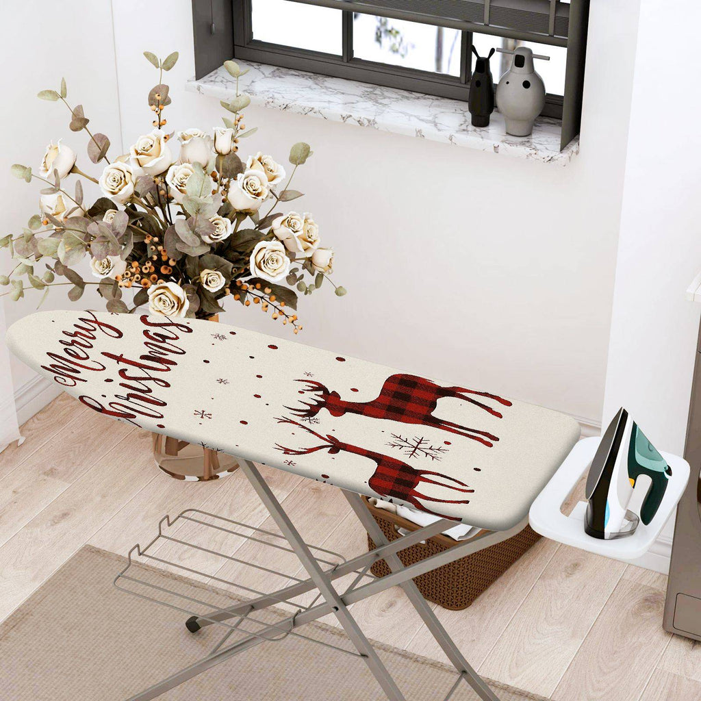 1-Piece Christmas Reindeer Snowflakes  Ironing Board Cover, Universal Size, Without Board