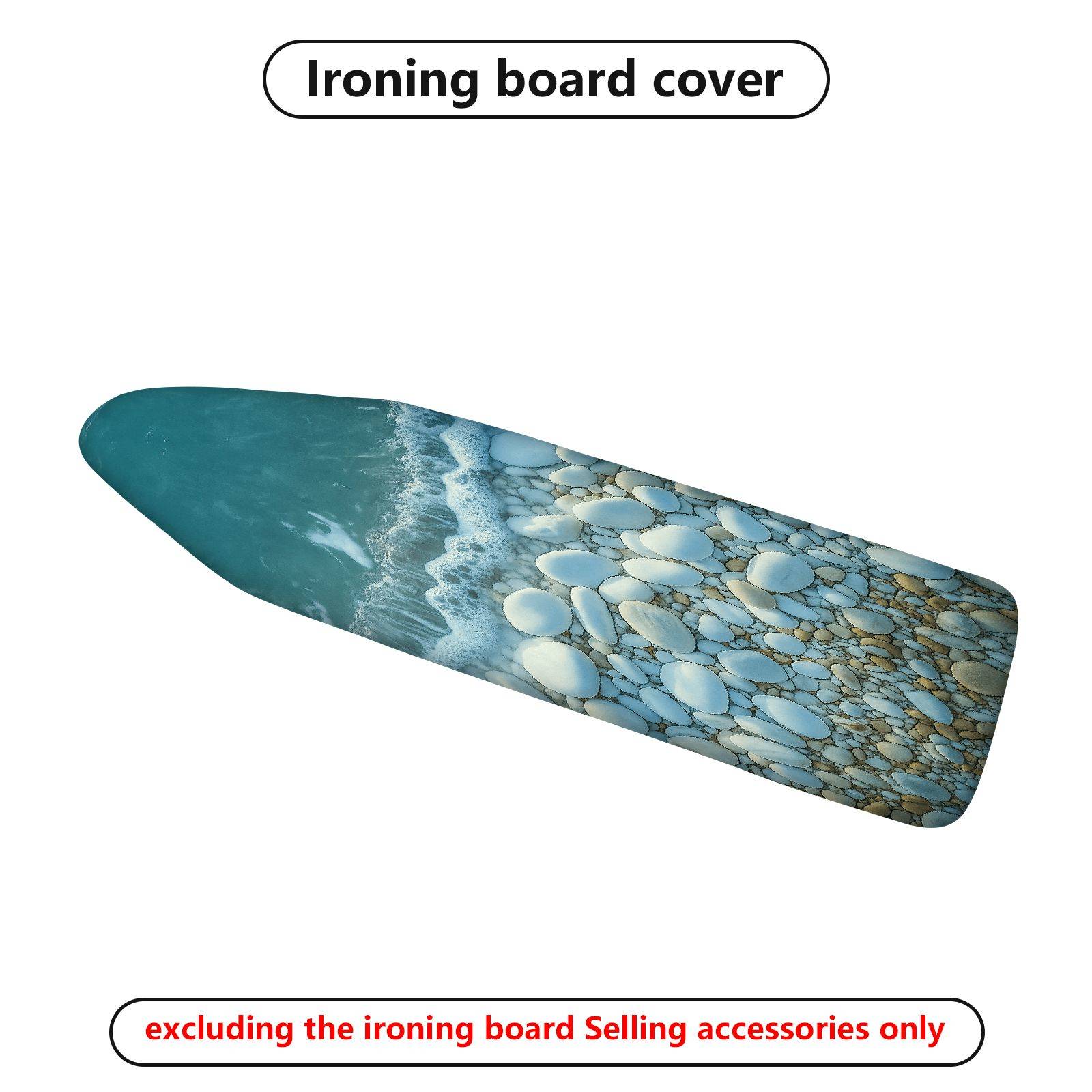 1-Piece Beach Ocean Pebble  Ironing Board Cover, Universal Size, Without Board