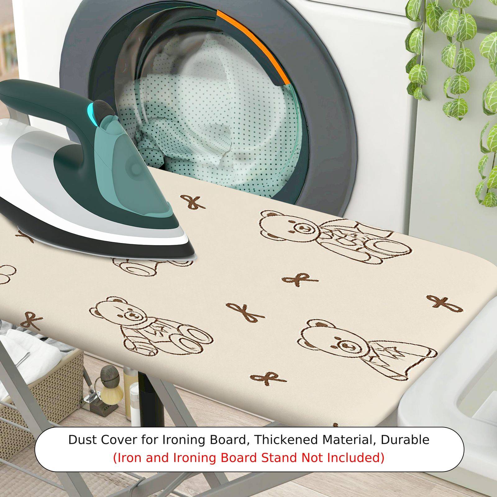 1-Piece Cute  Animal Print Beige  Ironing Board Cover, Universal Size, Without Board