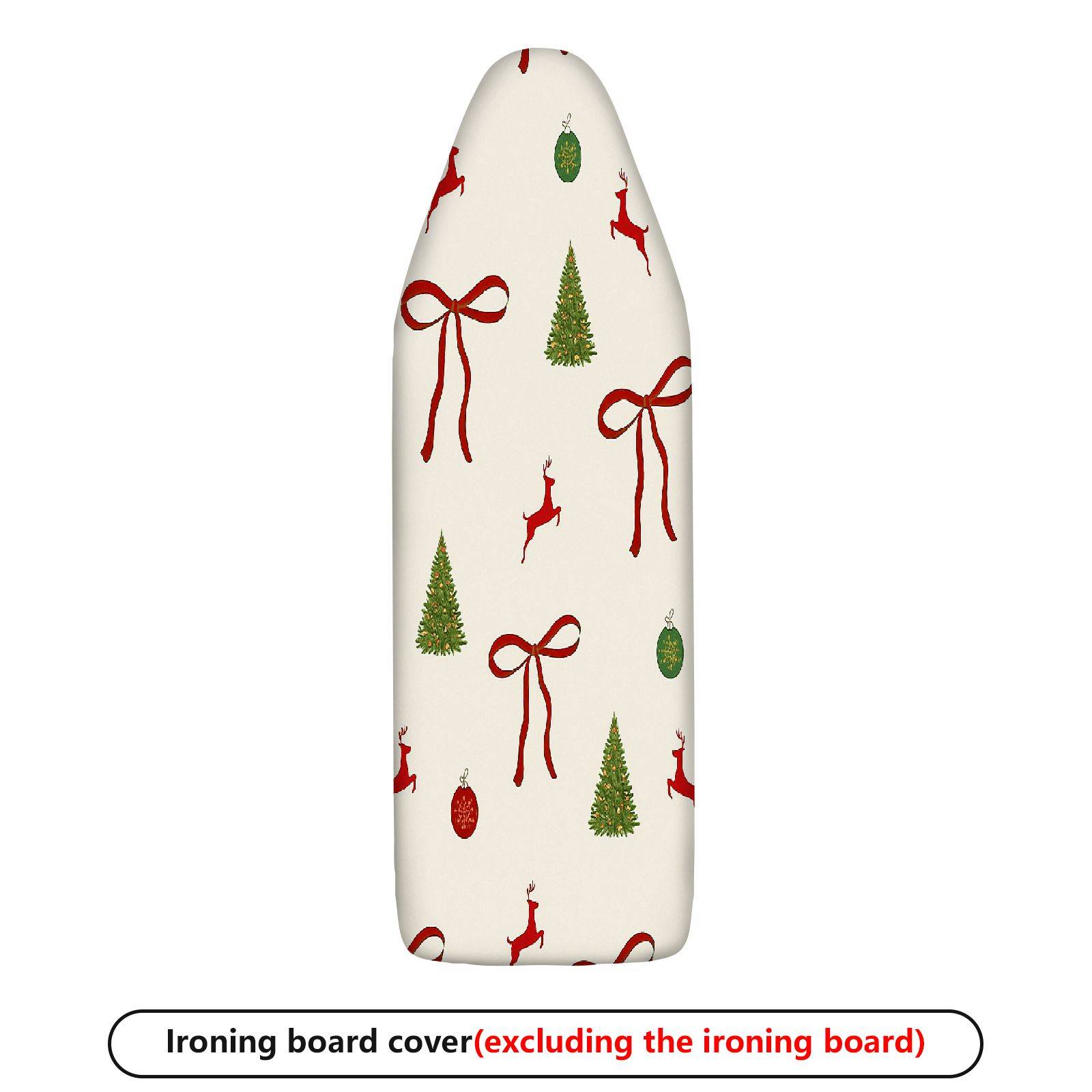 1-Piece Christmas Deer Tree Bow  Ironing Board Cover, Universal Size, Without Board