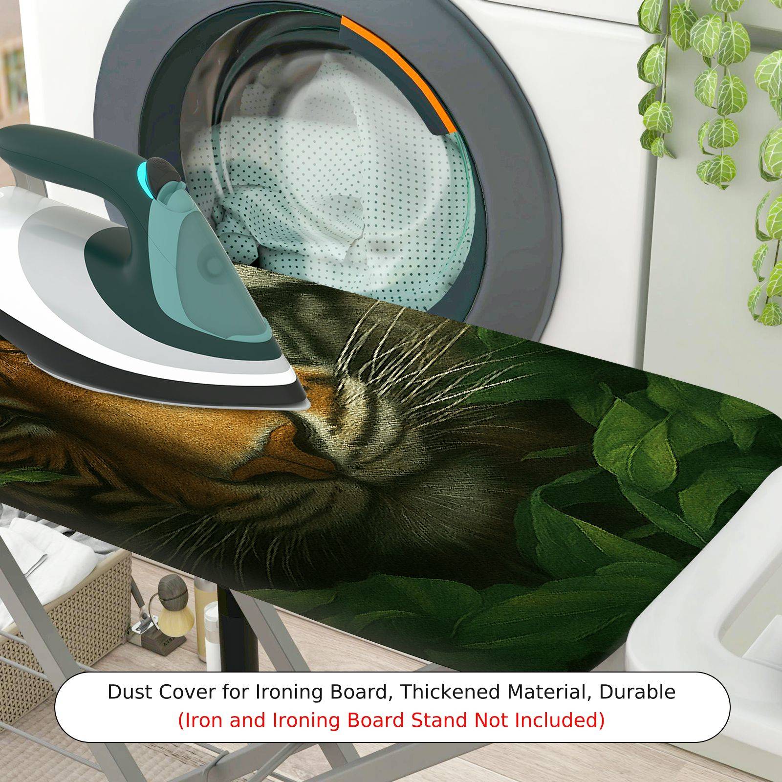 1-Piece Jungle Tiger Animal Artwork  Ironing Board Cover, Universal Size, Without Board