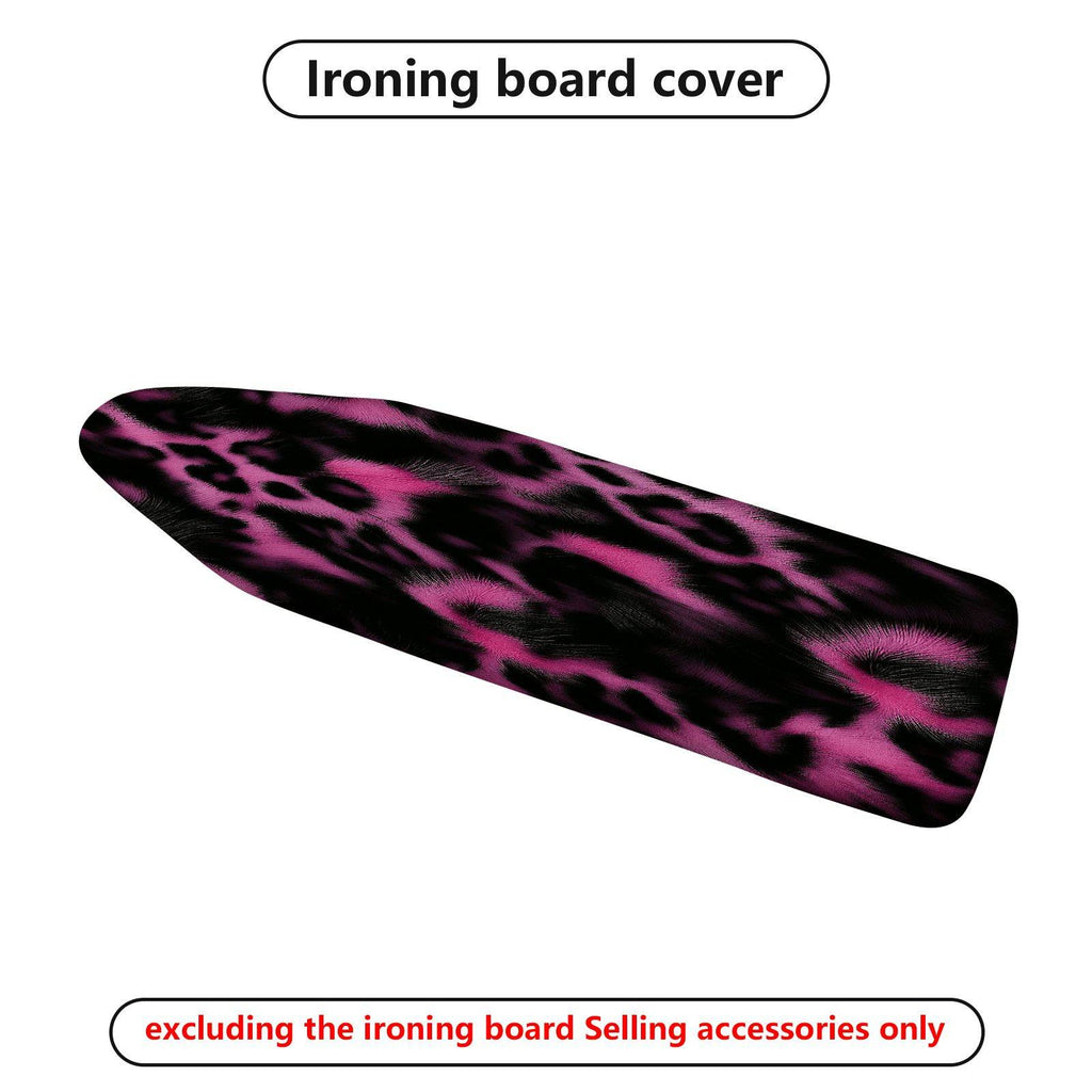 1-Piece Leopard Print Pink Black  Ironing Board Cover, Universal Size, Without Board