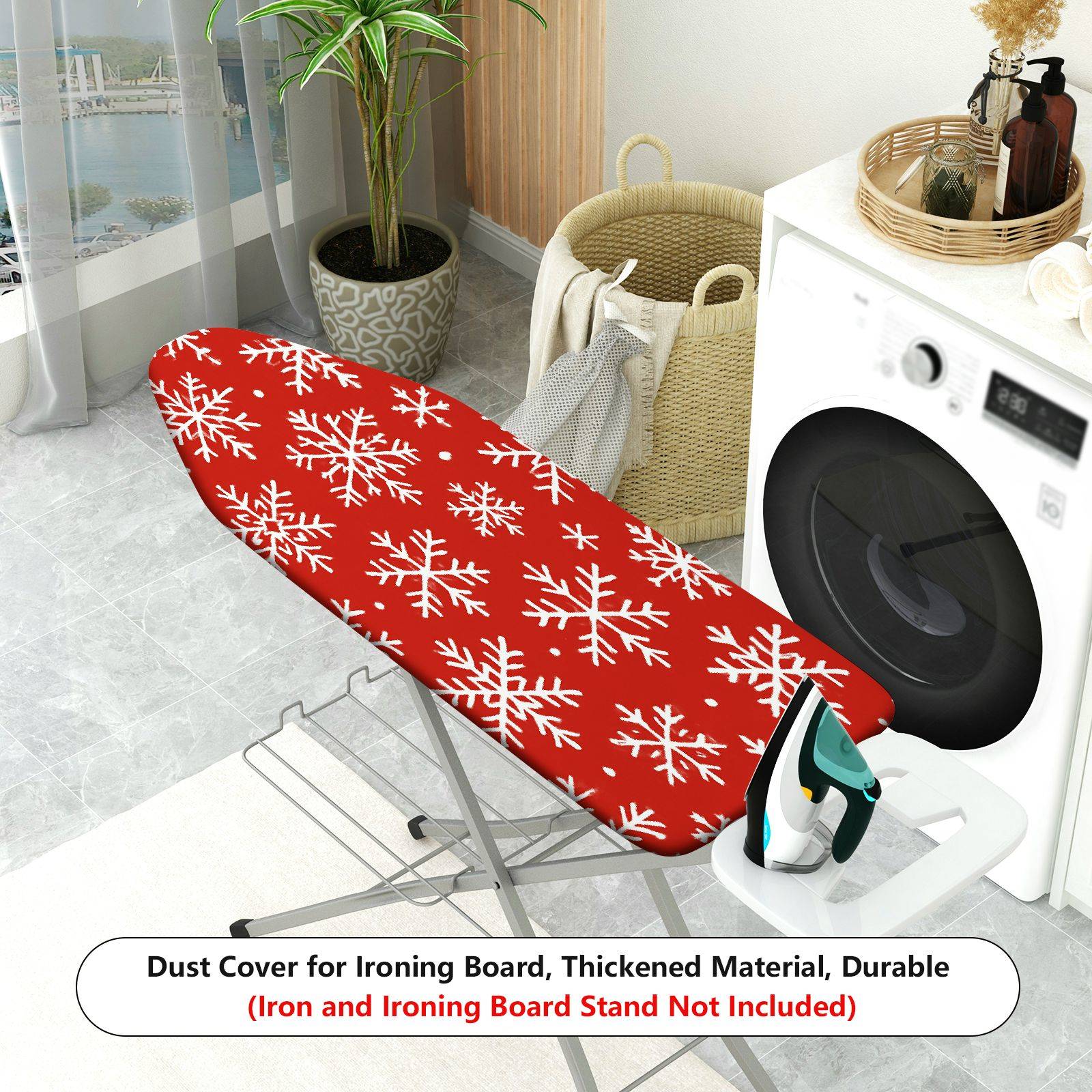 1-Piece Snowflake Christmas Red  Ironing Board Cover, Universal Size, Without Board