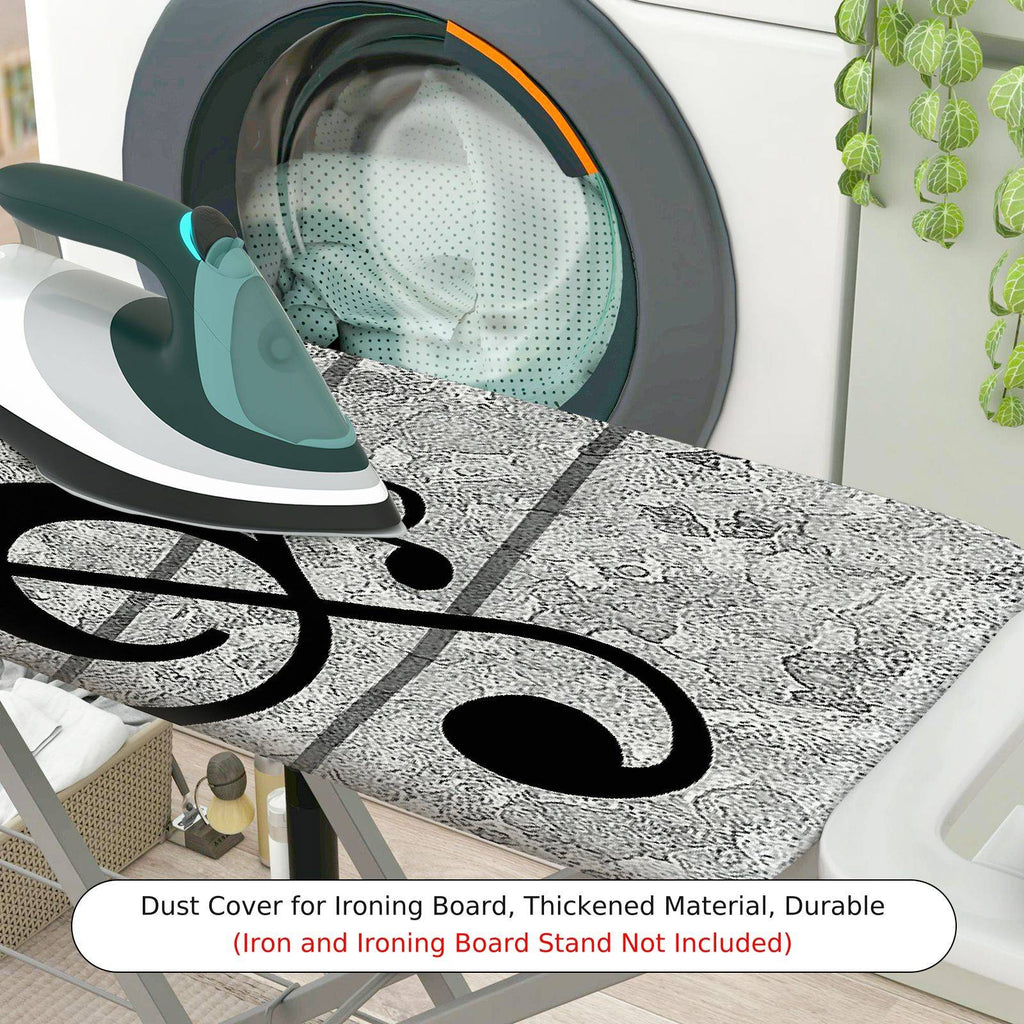 1-Piece Musical Note Gray Pattern Abstract  Ironing Board Cover, Universal Size, Without Board