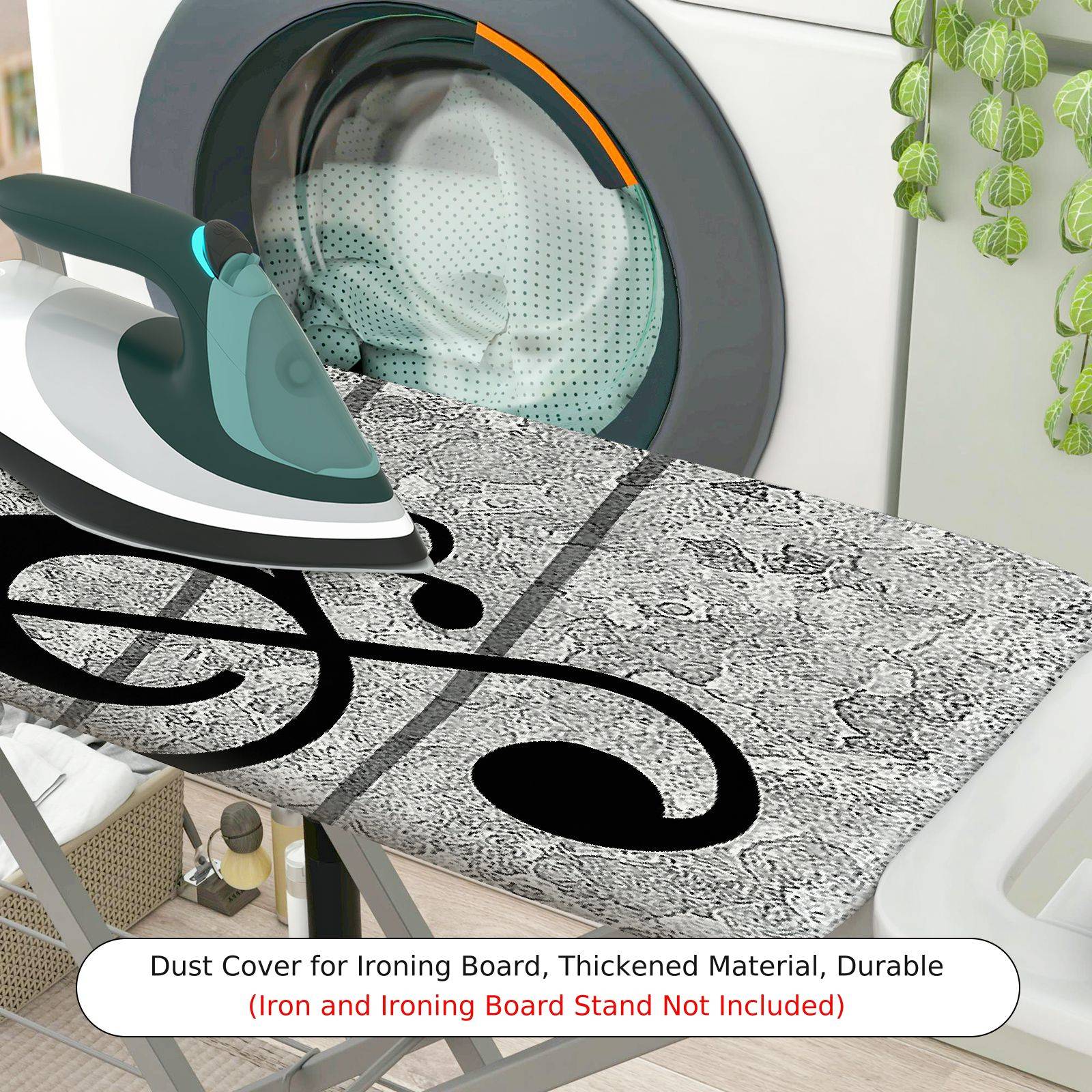1-Piece Musical Note Gray Pattern Abstract  Ironing Board Cover, Universal Size, Without Board