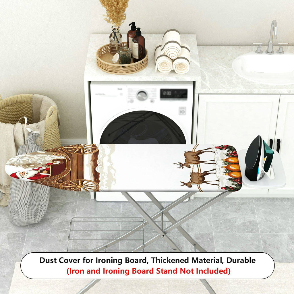 1-Piece Christmas Santa Reindeer Sleigh  Ironing Board Cover, Universal Size, Without Board