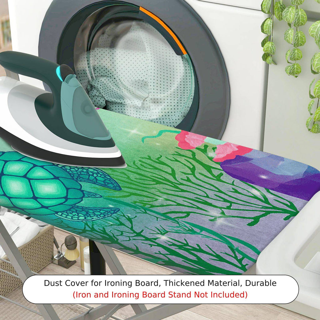 1-Piece Sea Turtle Ocean Green  Ironing Board Cover, Universal Size, Without Board