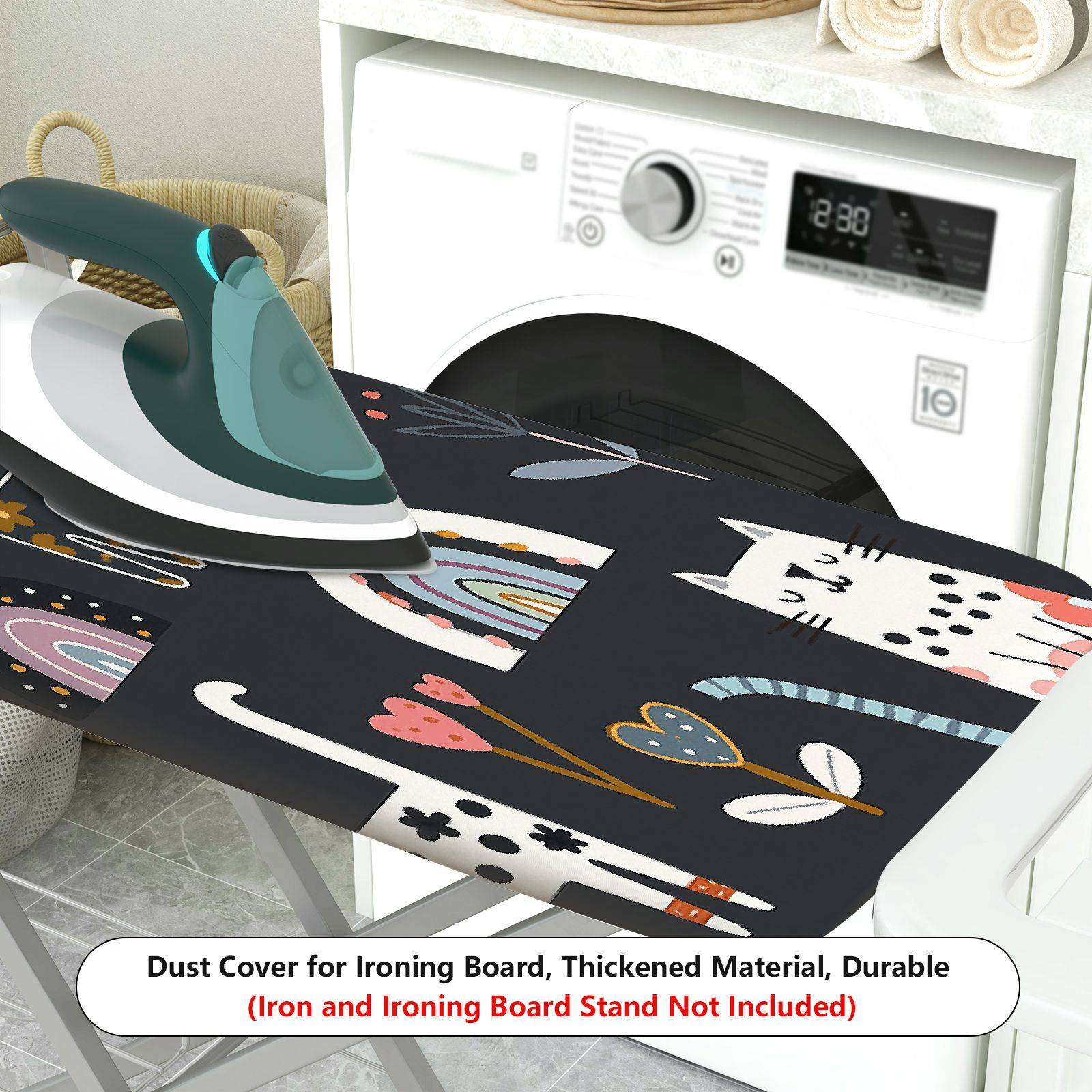 1-Piece Animals Flowers Rainbows  Ironing Board Cover, Universal Size, Without Board