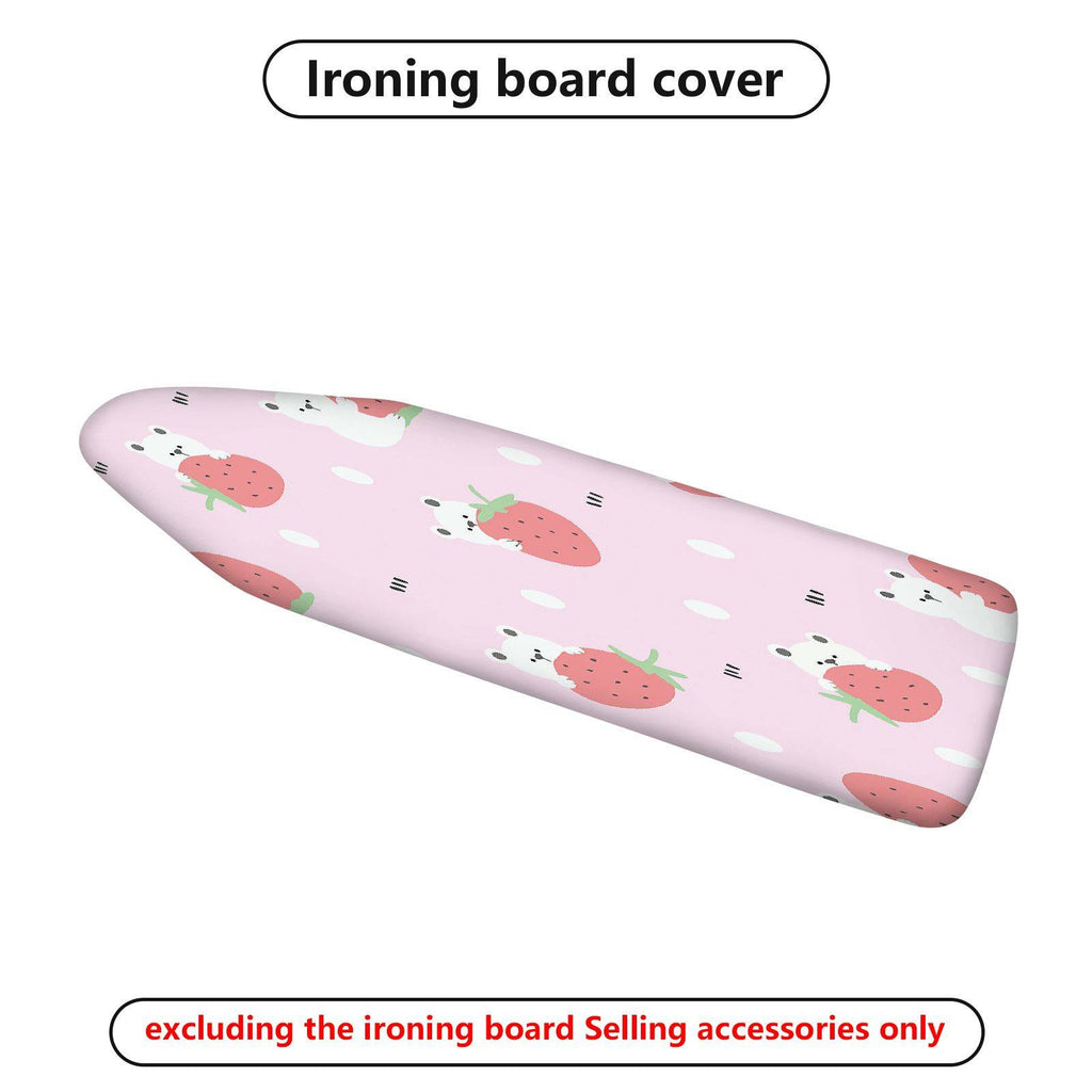 1-Piece Pink Strawberry Bear  Ironing Board Cover, Universal Size, Without Board