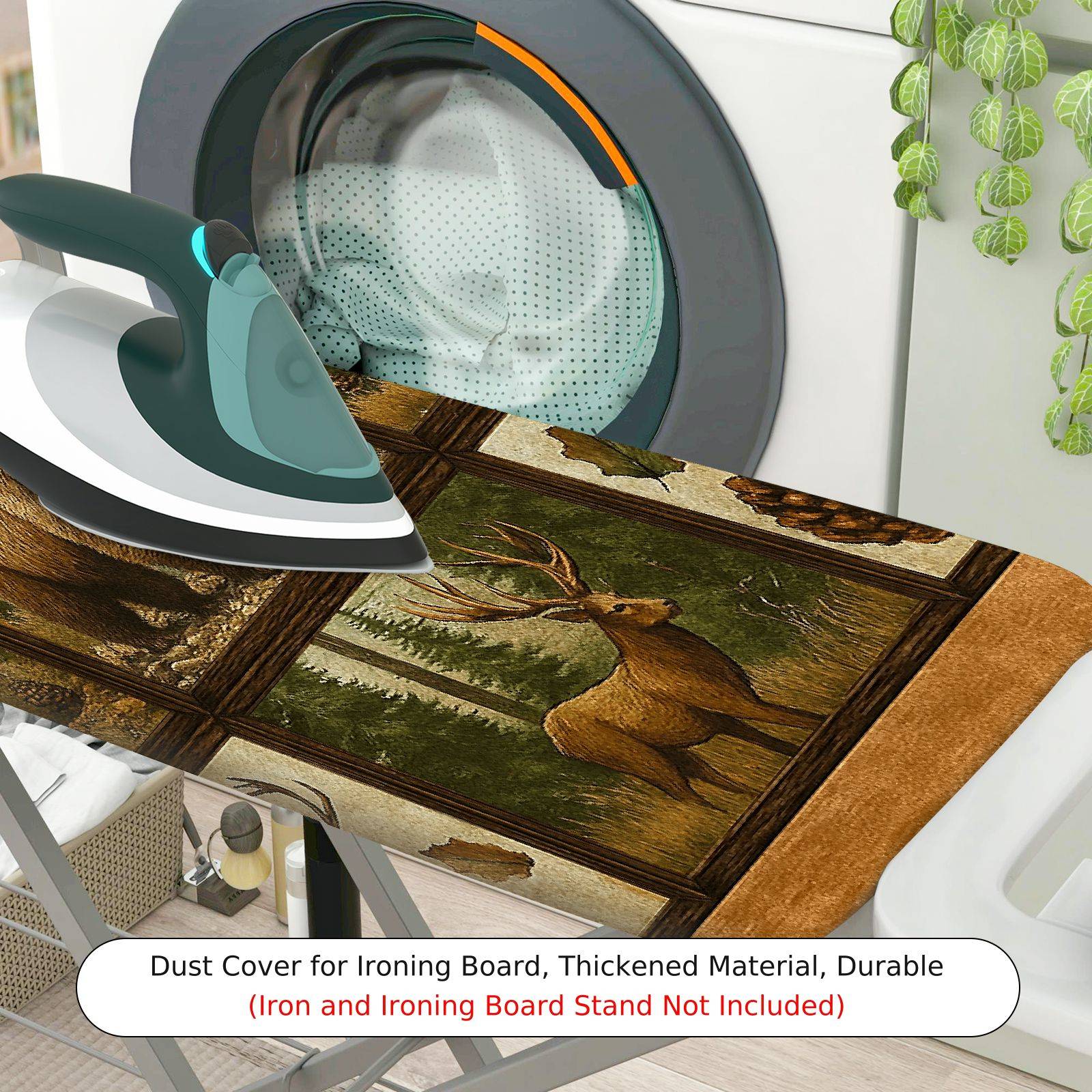 1-Piece Wildlife Forest Animal Rustic  Ironing Board Cover, Universal Size, Without Board