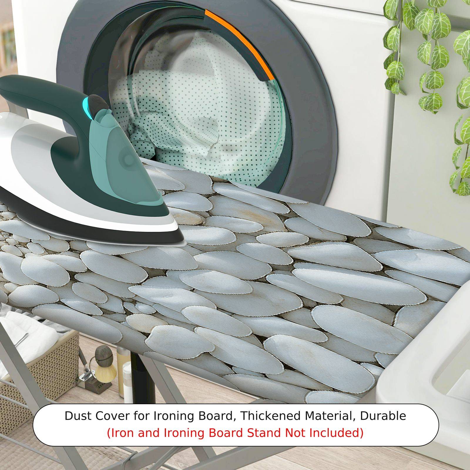 1-Piece Beach Pebble Ocean  Ironing Board Cover, Universal Size, Without Board