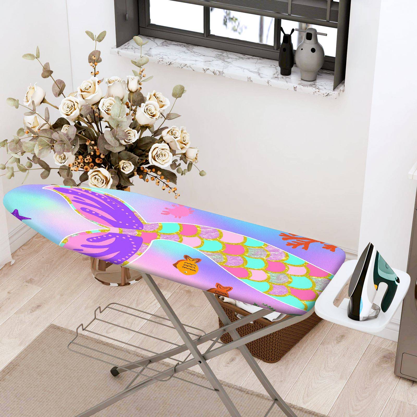 1-Piece Ocean Fantasy Colorful  Ironing Board Cover, Universal Size, Without Board