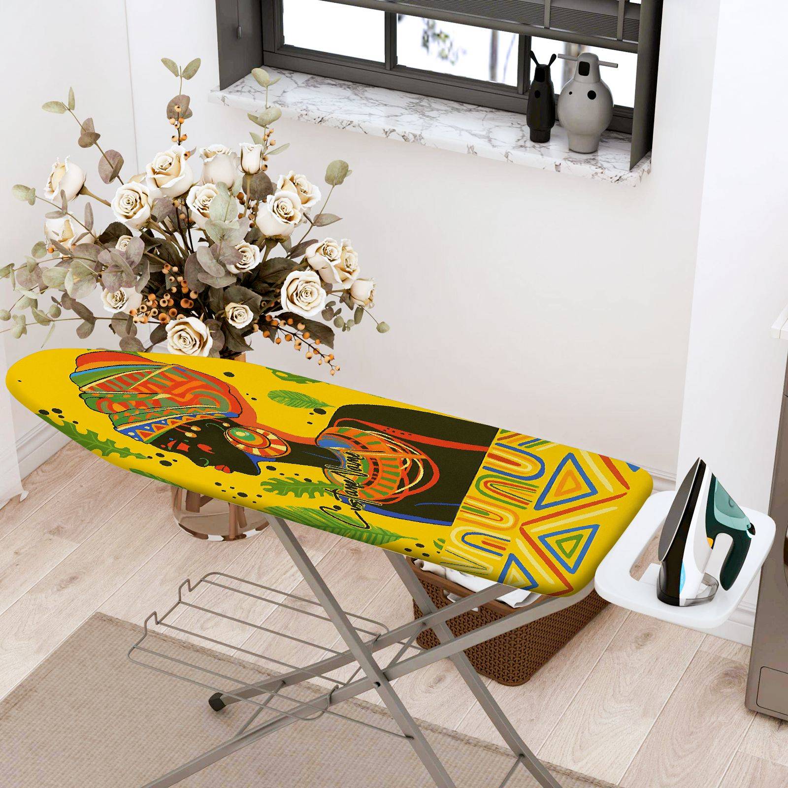 1-Piece Abstract Colorful Tribal  Ironing Board Cover, Universal Size, Without Board
