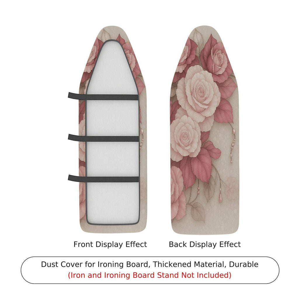 1-Piece Floral Rose Pink  Ironing Board Cover, Universal Size, Without Board